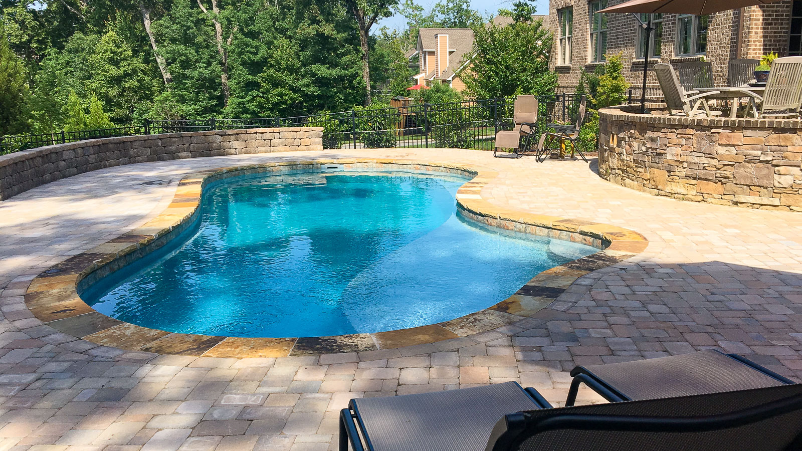 The Inspiration freeform fiberglass swimming pool